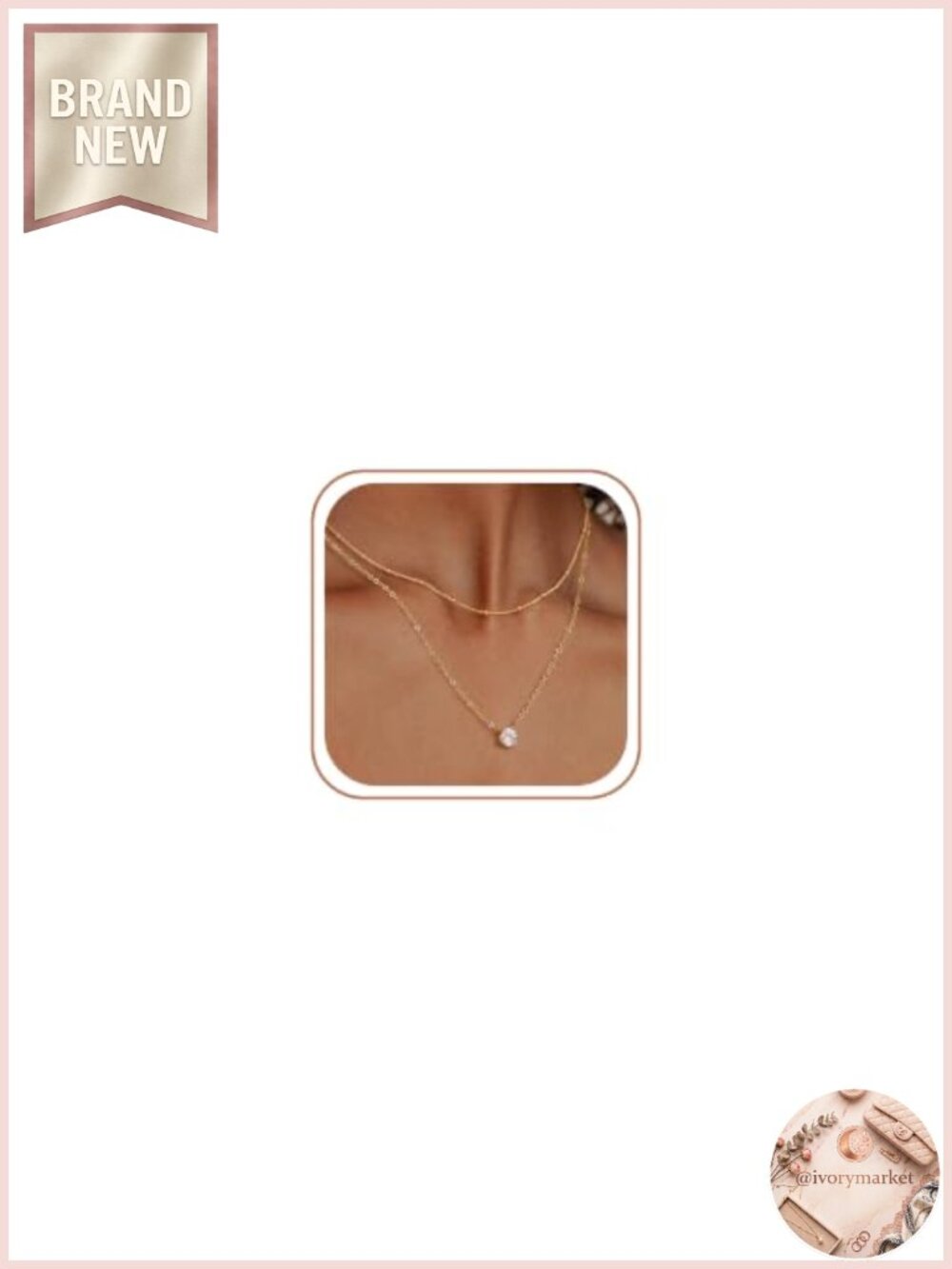 14K Gold Plated Layered Necklace Set with CZ Clover Pendant